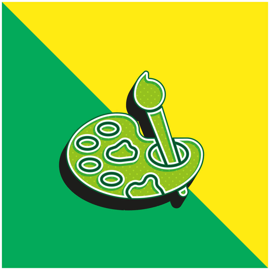 Art Green και κίτρινο σύγχρονο 3d διάνυσμα εικονίδιο λογότυπο - Διάνυσμα, εικόνα