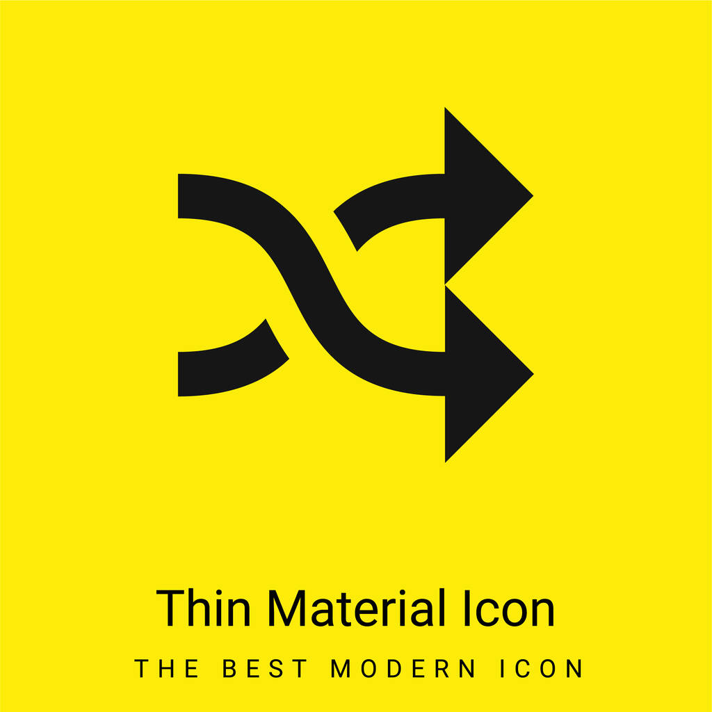 Setas cruzadas casal mínimo ícone material amarelo brilhante - Vetor, Imagem