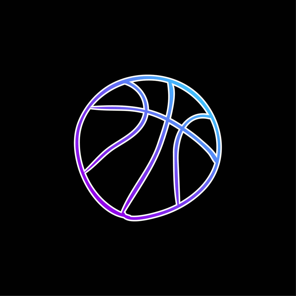 Баскетбольний м'яч Рука Мальований синій градієнт Векторна піктограма
 - Вектор, зображення