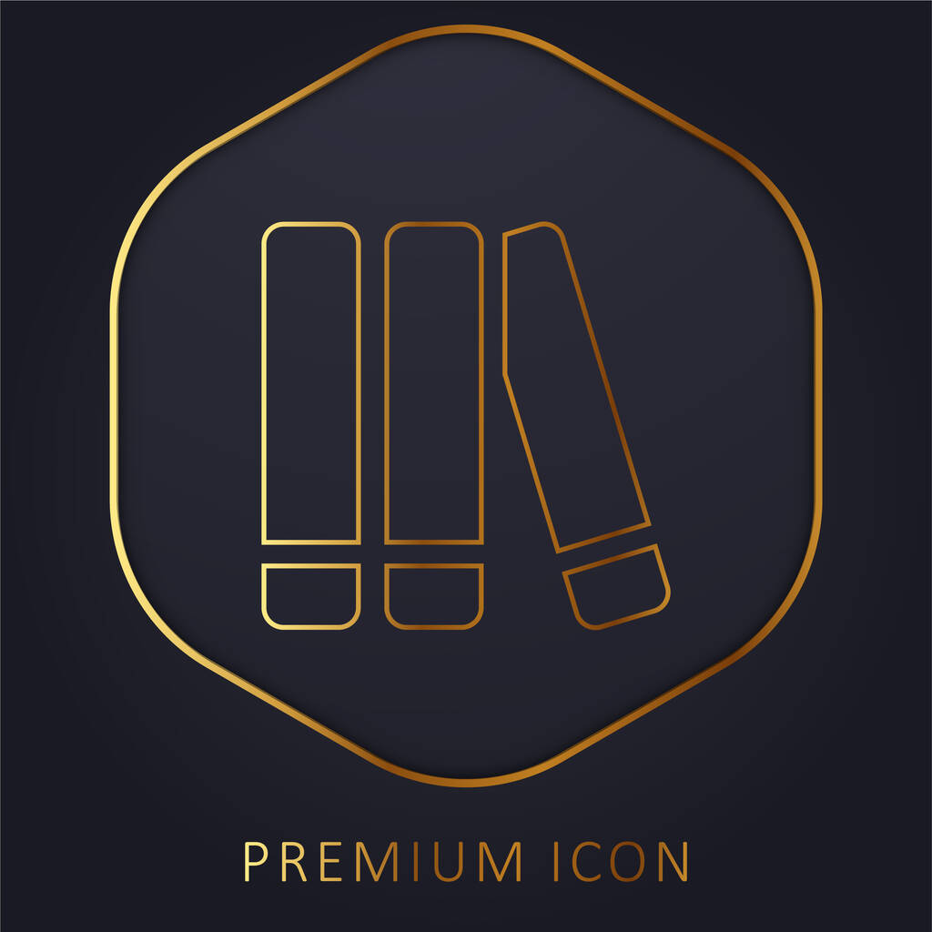 Livros linha dourada logotipo premium ou ícone - Vetor, Imagem