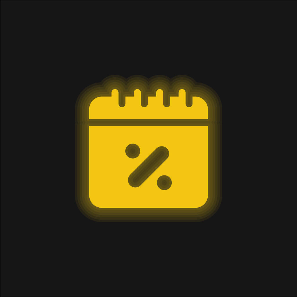 Alkuk sárga izzó neon ikon - Vektor, kép