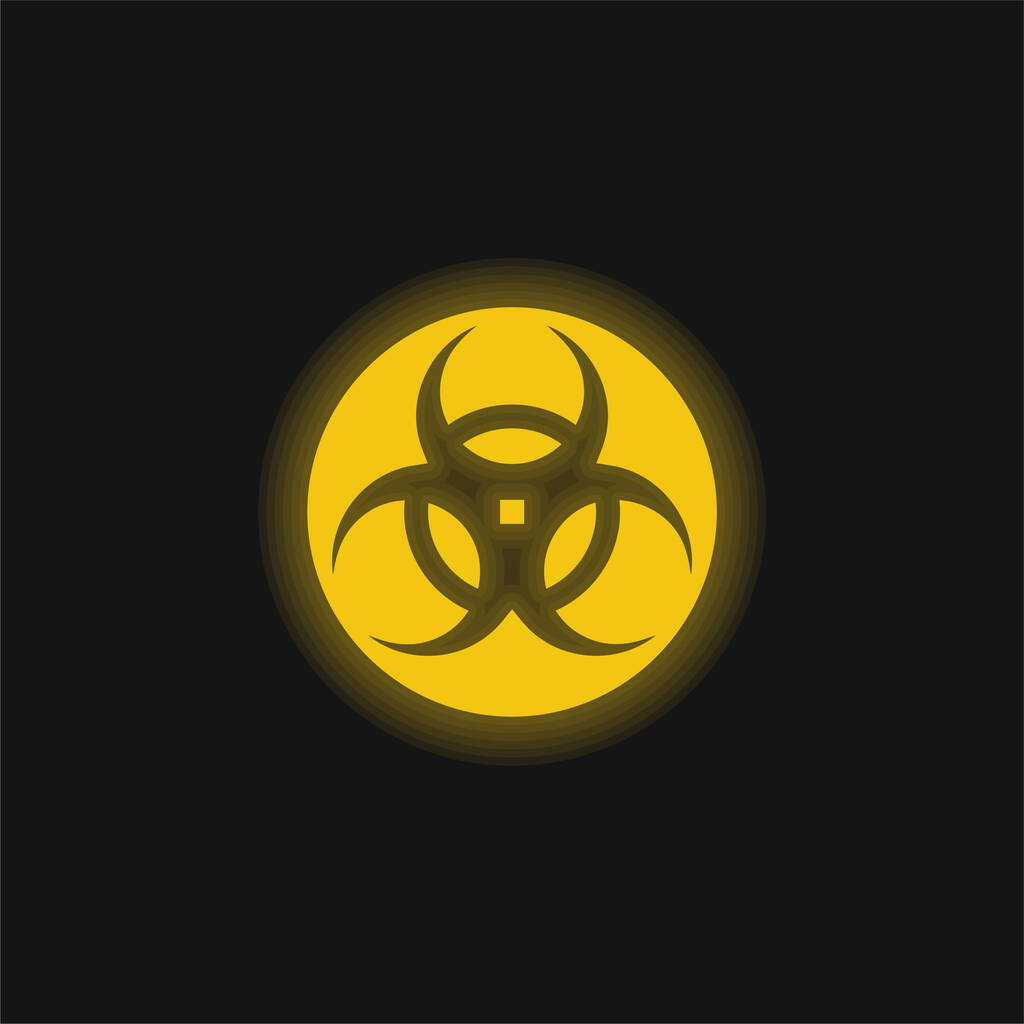 Biologiczna żółta świecąca ikona neonu - Wektor, obraz