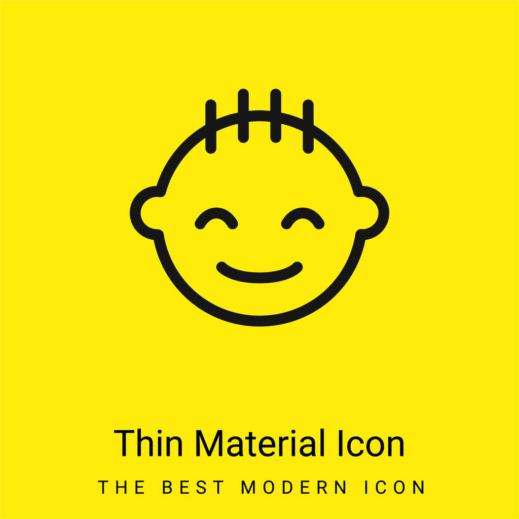 Baby Boy minimal bright yellow material icon - Vector, Image