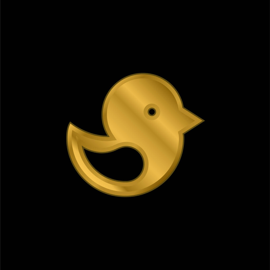 Madár aranyozott fémbevonatú ikon vagy logó vektor - Vektor, kép