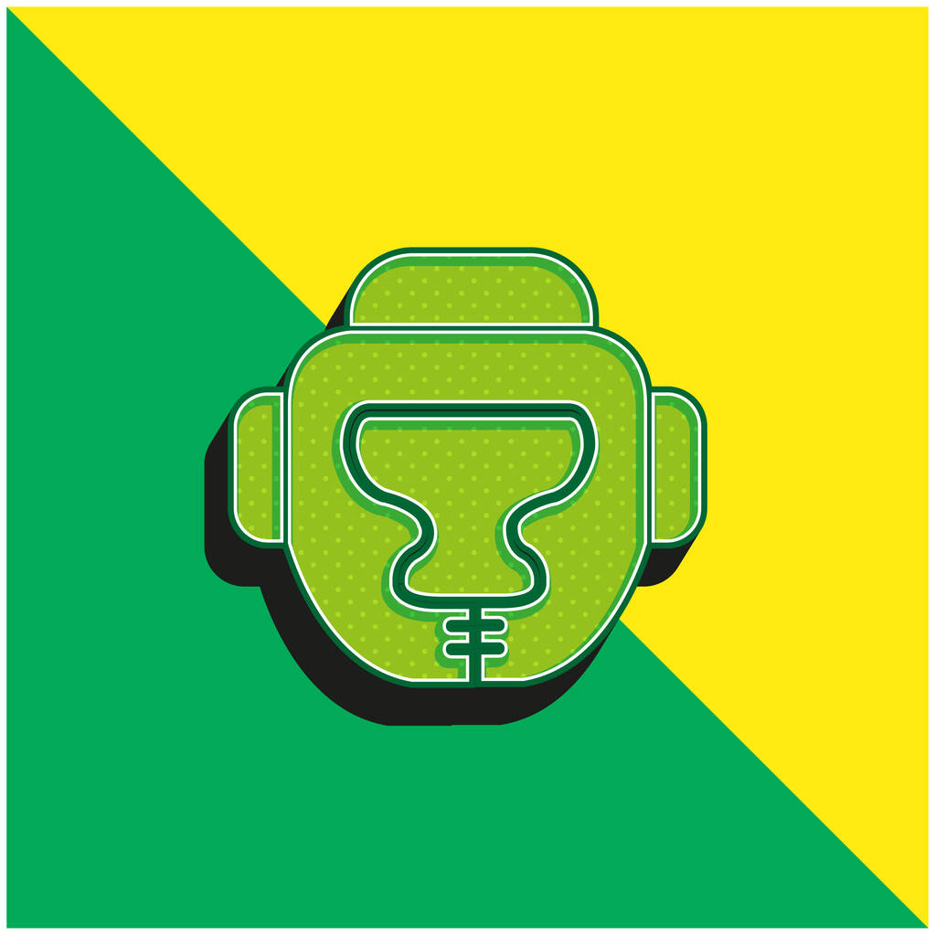 Nyrkkeily Vihreä ja keltainen moderni 3d vektori kuvake logo - Vektori, kuva