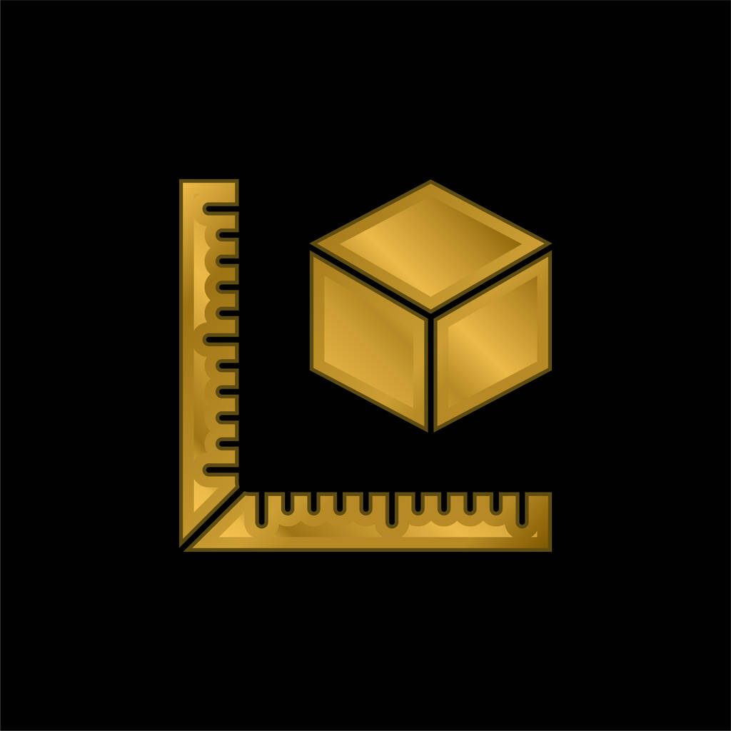 3d Drukowanie Złoto pozłacane metaliczna ikona lub wektor logo - Wektor, obraz