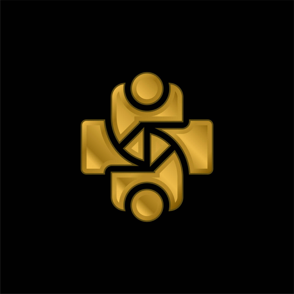 Acuerdo chapado en oro icono metálico o logo vector - Vector, Imagen