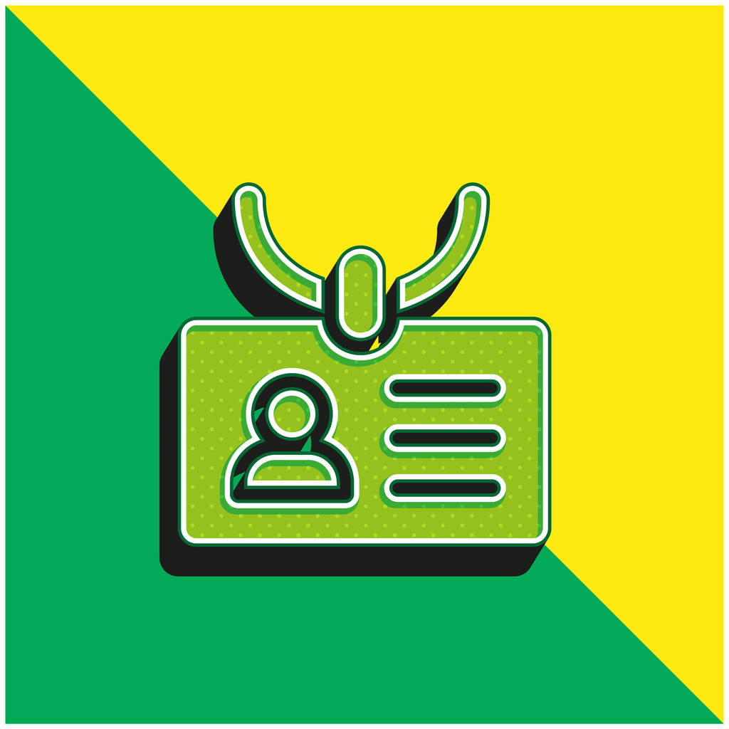 Acreditação Verde e amarelo moderno logotipo vetor 3d ícone - Vetor, Imagem