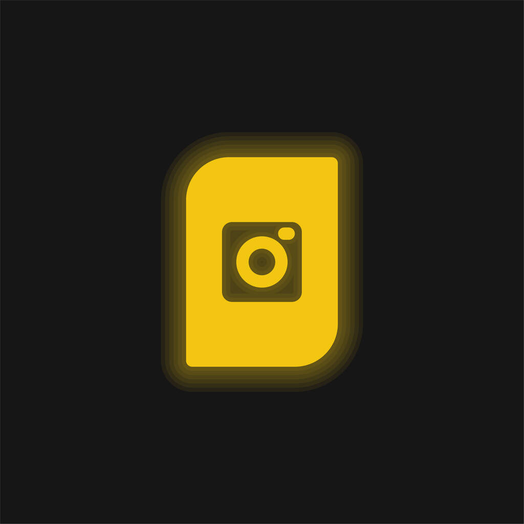 Álbum amarillo brillante icono de neón - Vector, Imagen