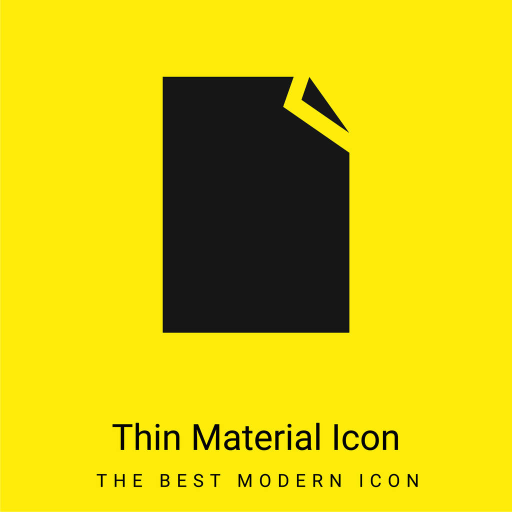Символ черной бумаги минимальный ярко-желтый значок материала - Вектор,изображение