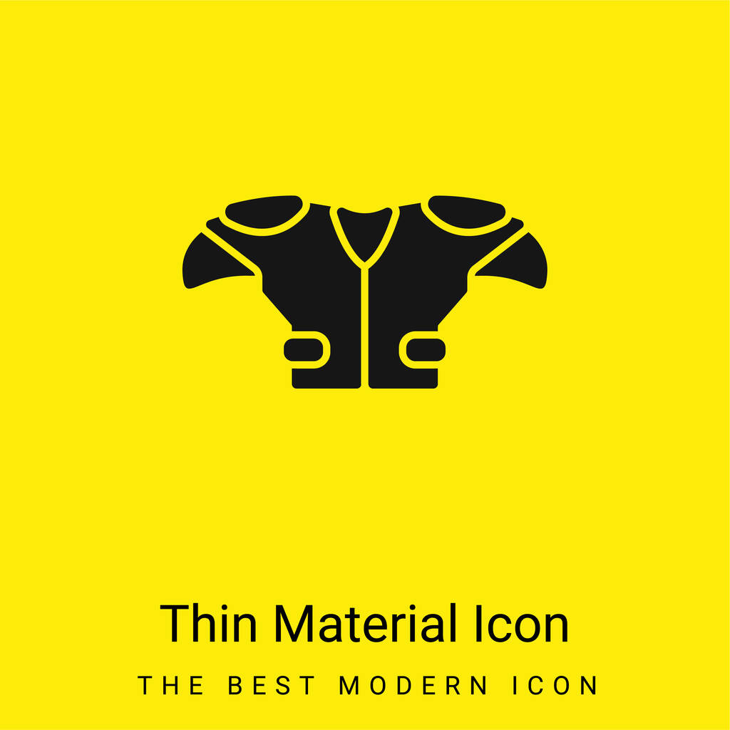 Amerikai futball játékos fekete póló ruha minimális fényes sárga anyag ikon - Vektor, kép