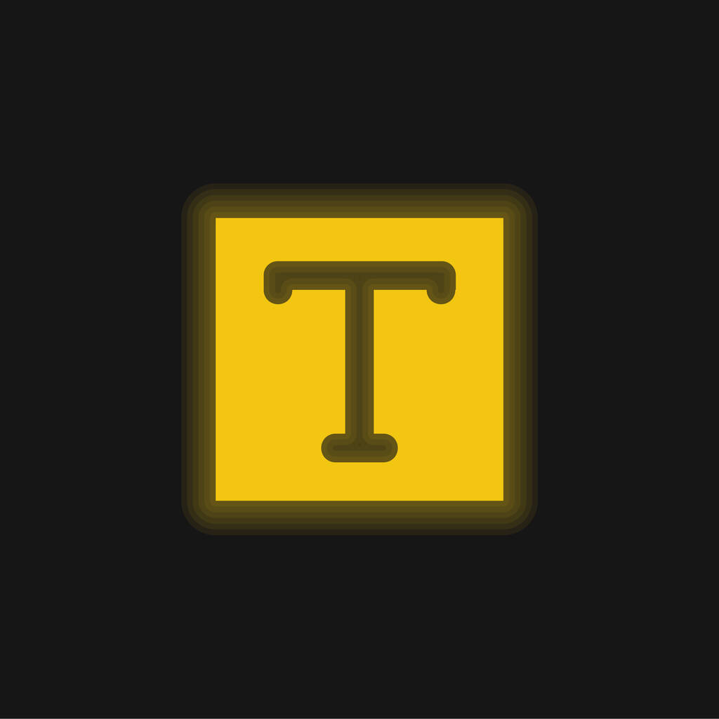 Icono de neón brillante amarillo negrita - Vector, imagen