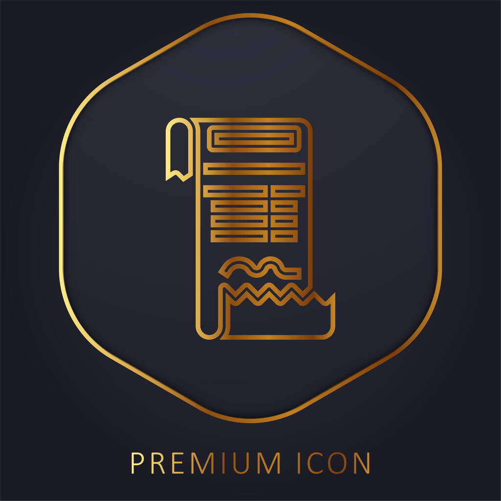 Złota linia Bill logo premium lub ikona - Wektor, obraz