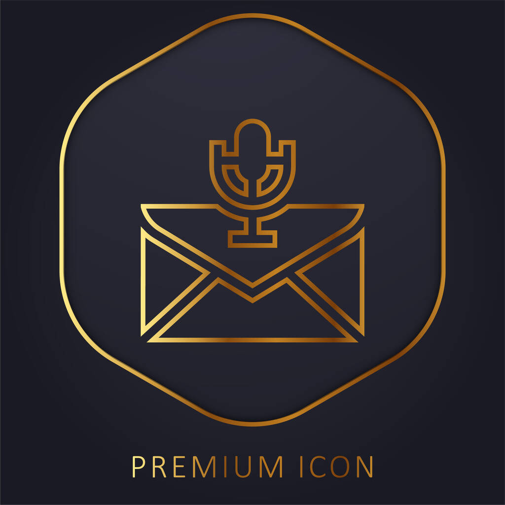Logo premium de línea de audio dorado o icono - Vector, Imagen