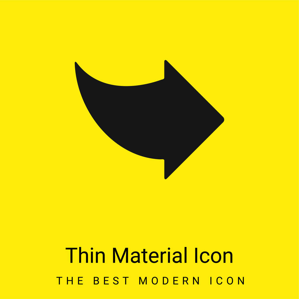 Fekete jobb nyíl minimális fényes sárga anyag ikon - Vektor, kép