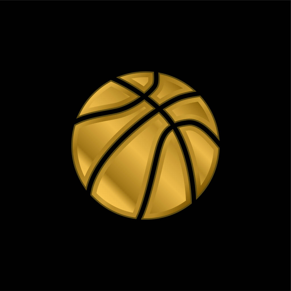Imagen gráfica vectorial sin royalties de Balón De Baloncesto Chapado En  Oro Icono