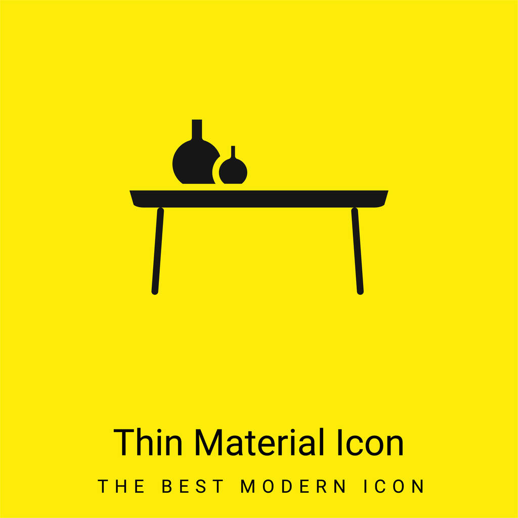 ベッドサイドテーブル最小限の明るい黄色の材料アイコン - ベクター画像