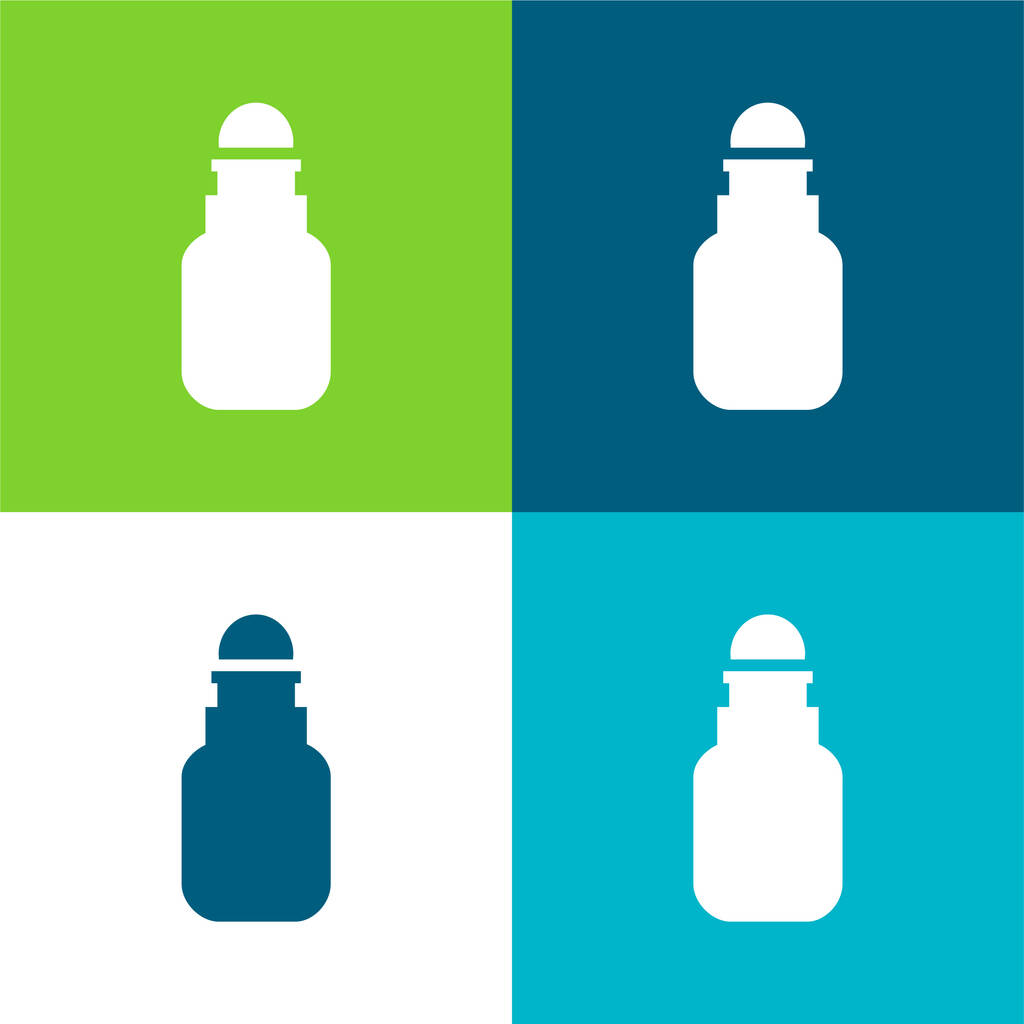 Bottiglia da bagno piatto quattro colori set icona minima - Vettoriali, immagini