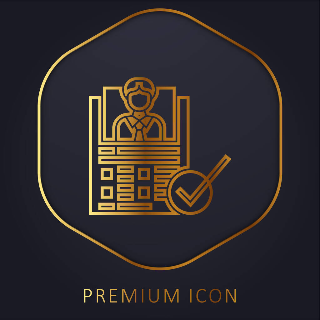 Formulário de avaliação linha dourada logotipo premium ou ícone - Vetor, Imagem