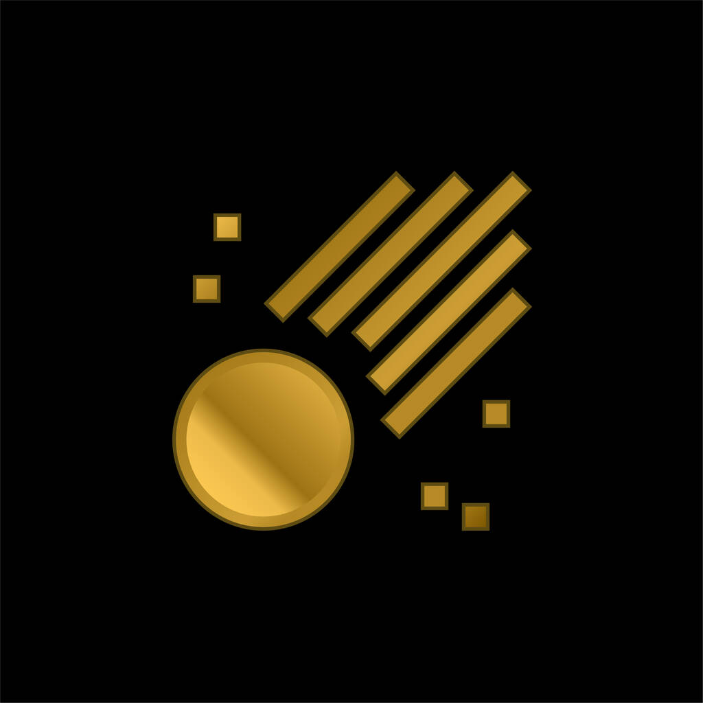 Asteroid altın kaplama metalik simge veya logo vektörü - Vektör, Görsel
