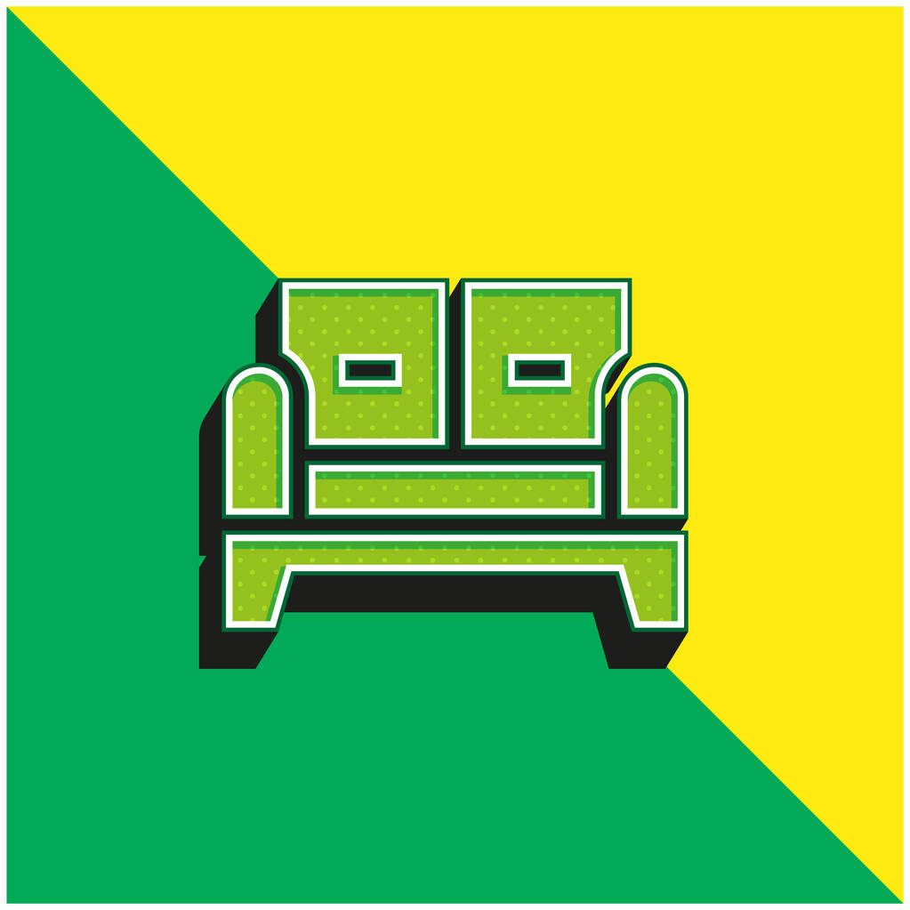 Fauteuil Logo vectoriel 3D moderne vert et jaune - Vecteur, image