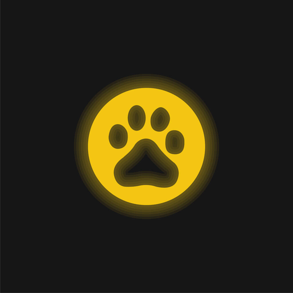 Baidu logotipo amarelo brilhante ícone de néon - Vetor, Imagem