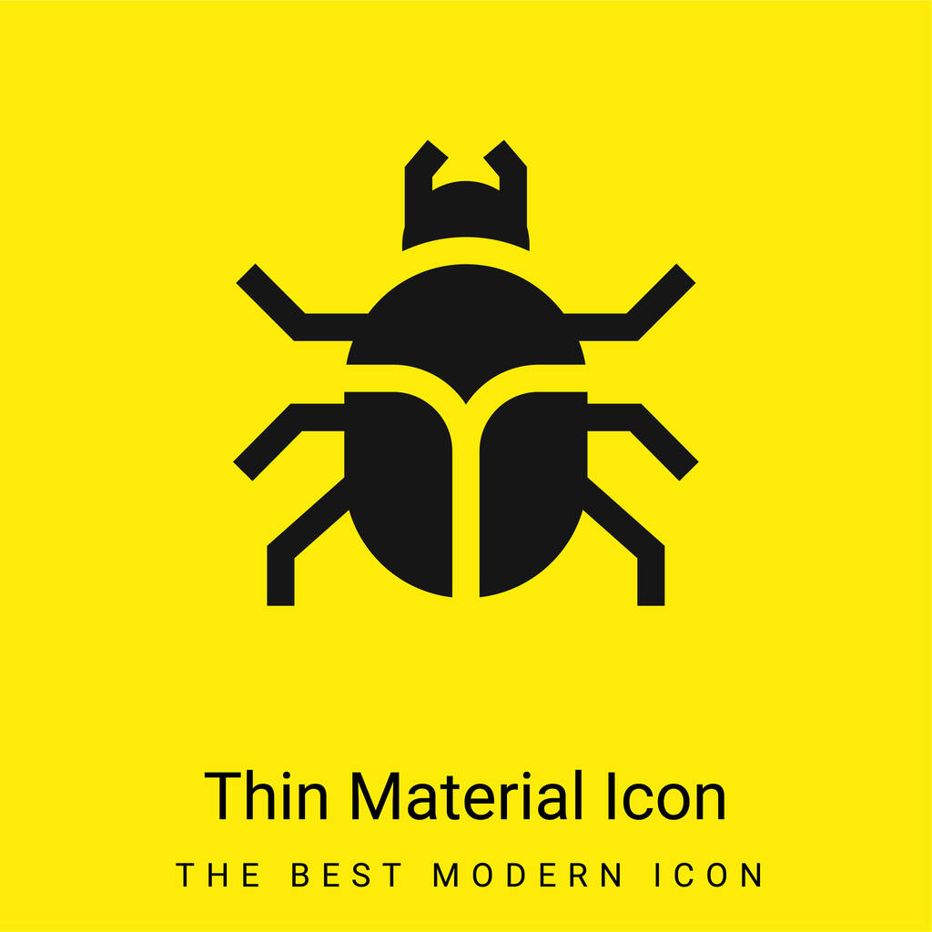 Bogár minimális fényes sárga anyag ikon - Vektor, kép