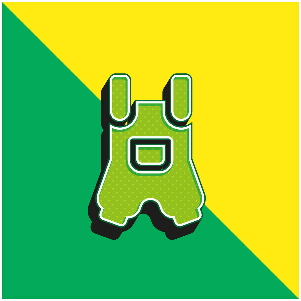 Babybekleidung Grünes und gelbes modernes 3D-Vektorsymbol-Logo - Vektor, Bild
