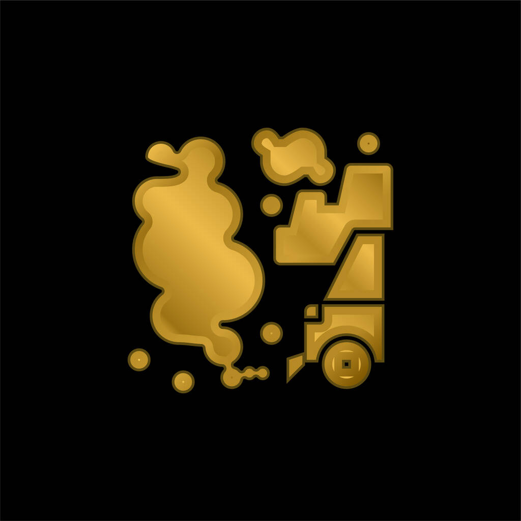 Air Pollution gold plated metalic icon or logo vector - Vector, Image