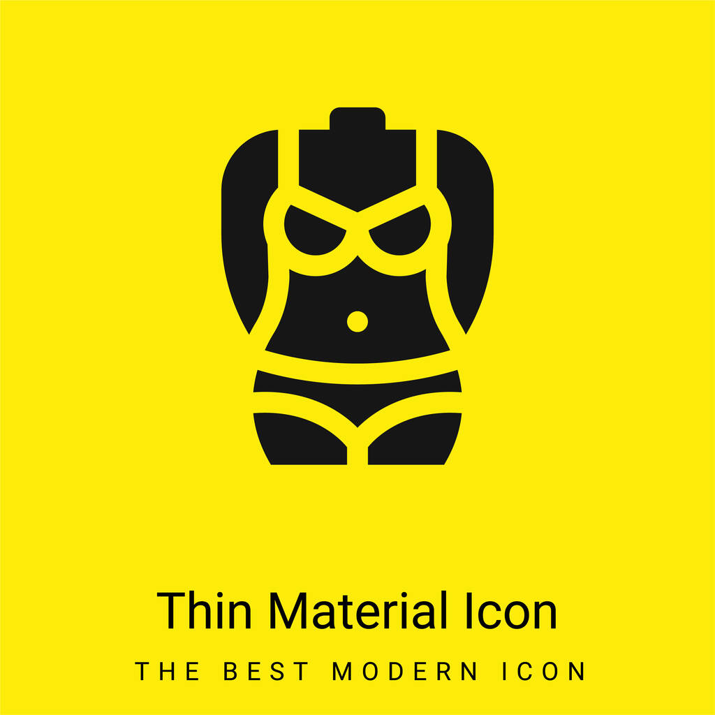 Cuerpo mínimo icono de material amarillo brillante - Vector, Imagen