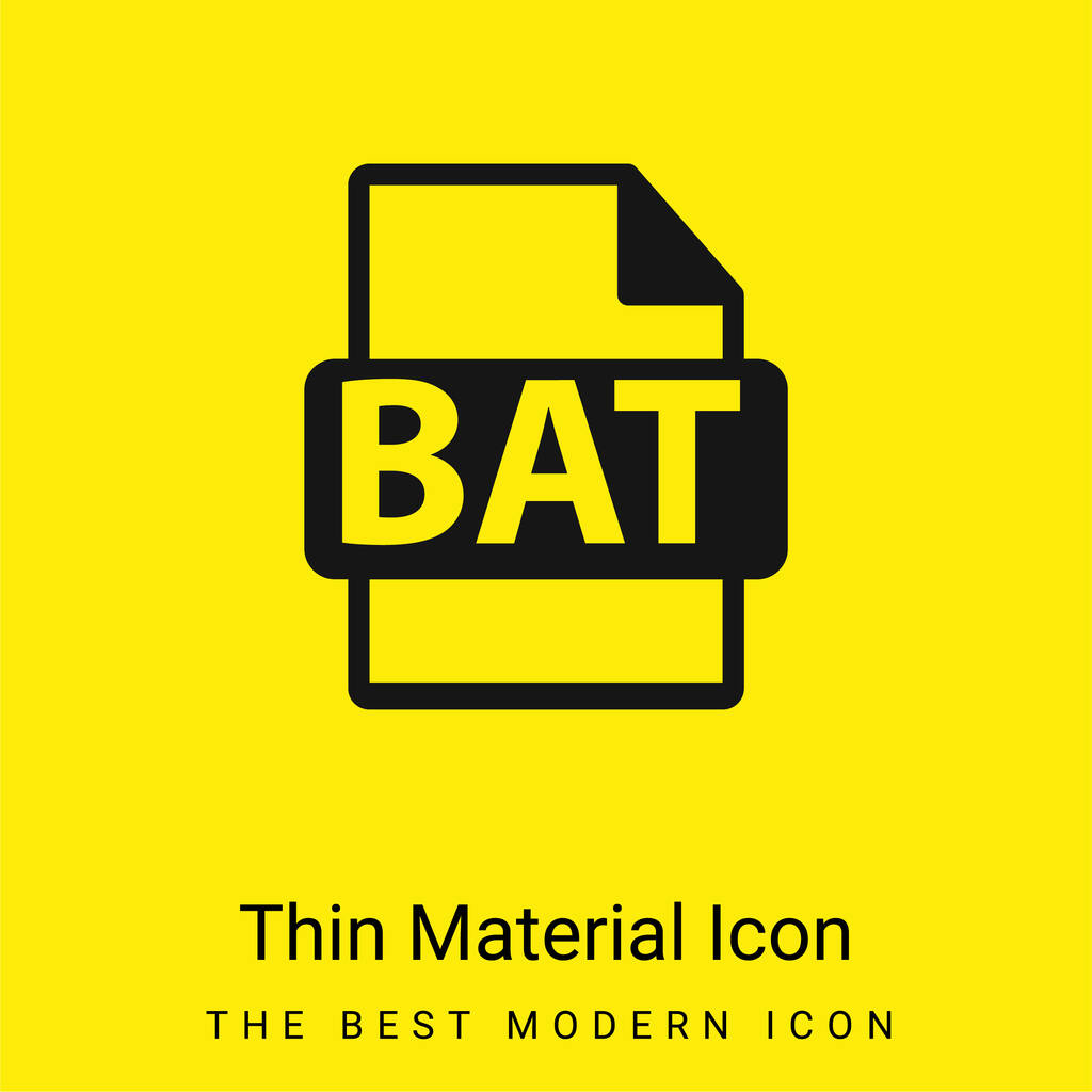 Формат файла BAT мінімальна яскраво-жовта піктограма матеріалу
 - Вектор, зображення