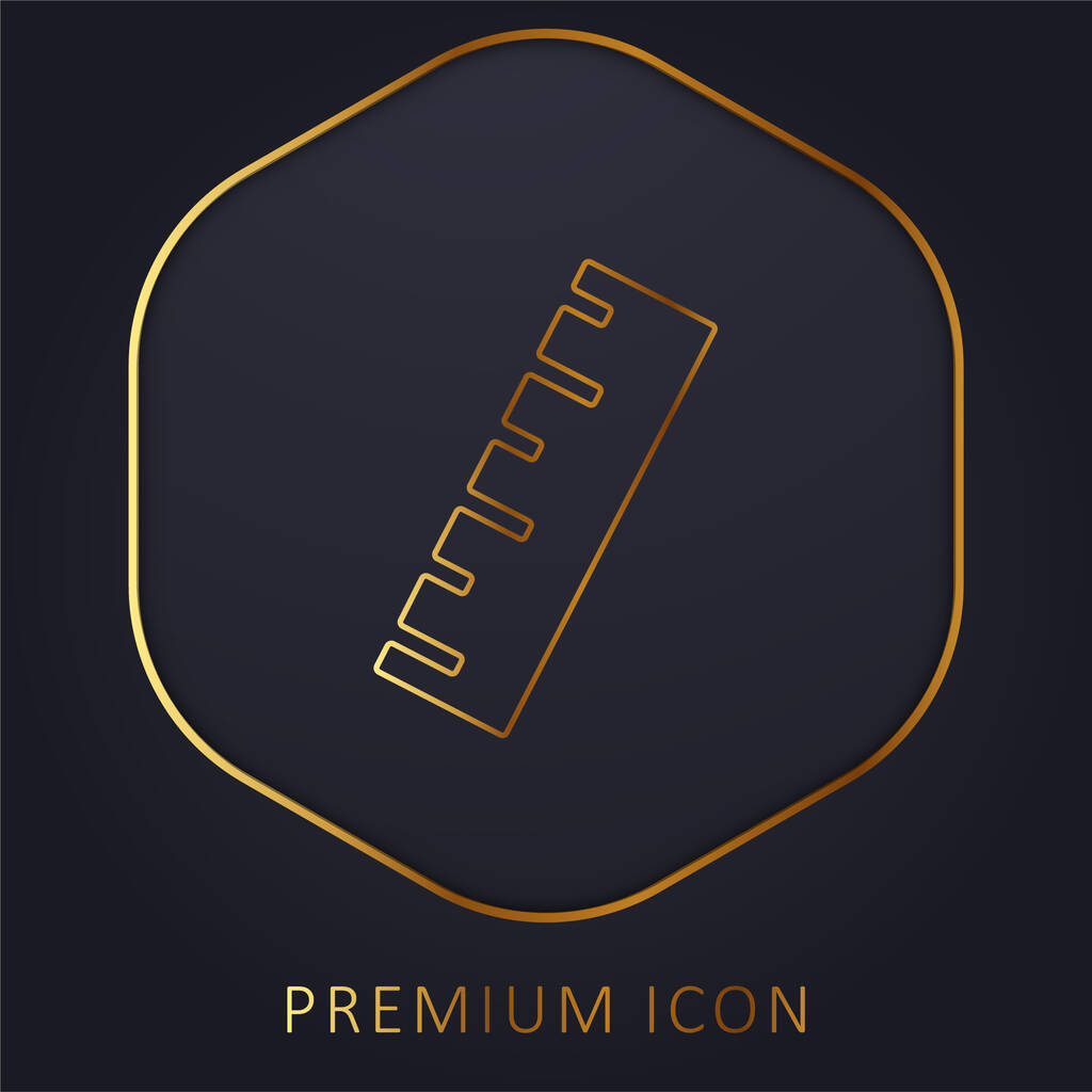 Logo o icona premium della linea dorata Black Ruler - Vettoriali, immagini