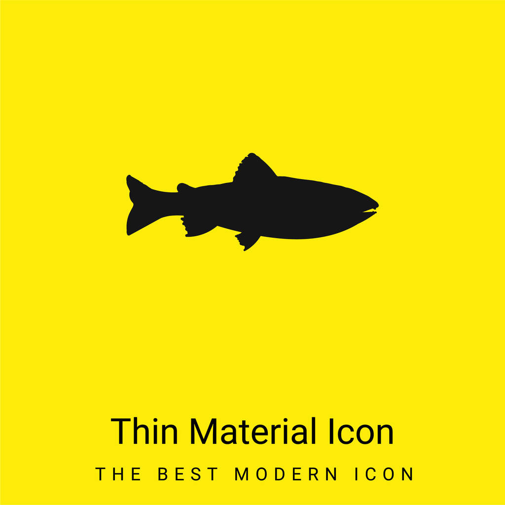 Amago Fish Forme minimale icône de matériau jaune vif - Vecteur, image