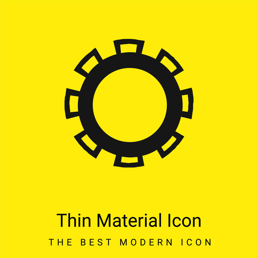 Наградные значки Колесо минимальный ярко-желтый материал значок - Вектор,изображение