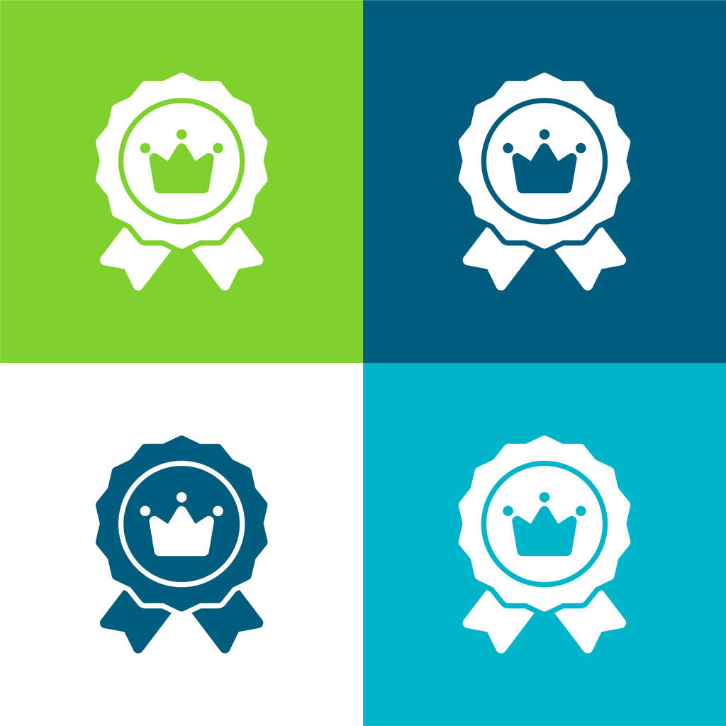 Posicionamiento de marca Conjunto de iconos mínimo de cuatro colores - Vector, imagen