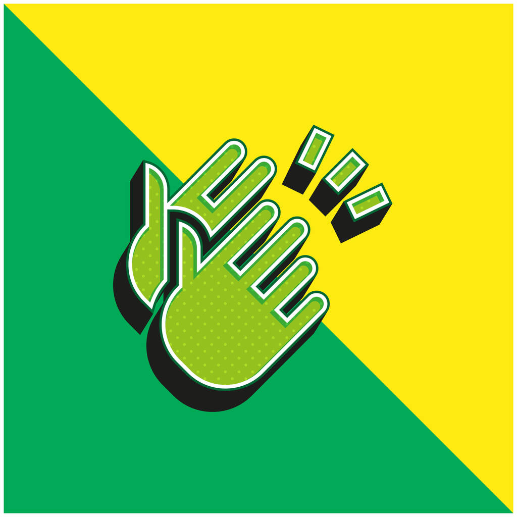 Χειροκρότημα Πράσινο και κίτρινο μοντέρνο 3d vector icon λογότυπο - Διάνυσμα, εικόνα