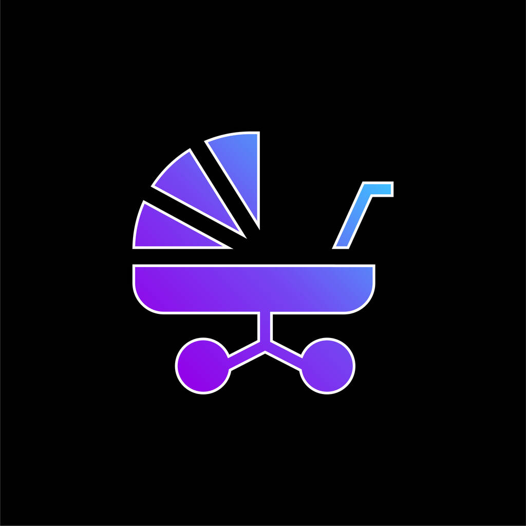 Baby Carriage ikona wektora niebieskiego gradientu - Wektor, obraz