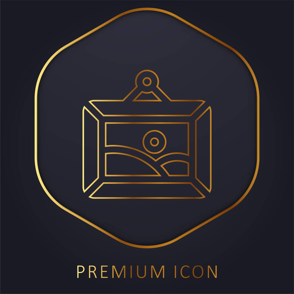 Műalkotás arany vonal prémium logó vagy ikon - Vektor, kép