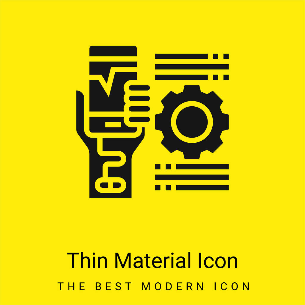 Addiction minimal bright yellow material icon - Vector, Image