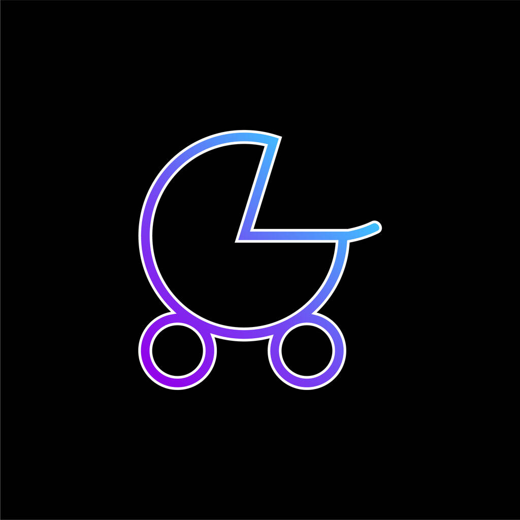 Baby Stroller icono de vector gradiente azul - Vector, imagen