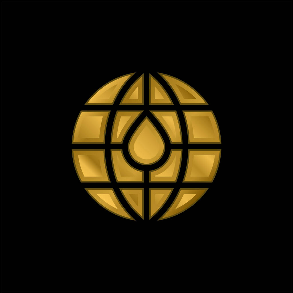 Donación de sangre chapado en oro icono metálico o logo vector - Vector, imagen