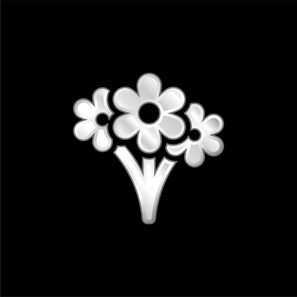 Bouquet icône métallique argentée - Vecteur, image