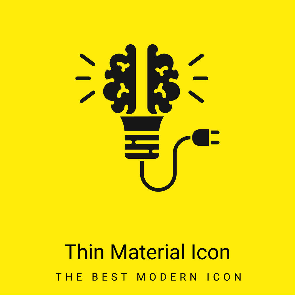Mozek minimální jasně žlutý materiál ikona - Vektor, obrázek