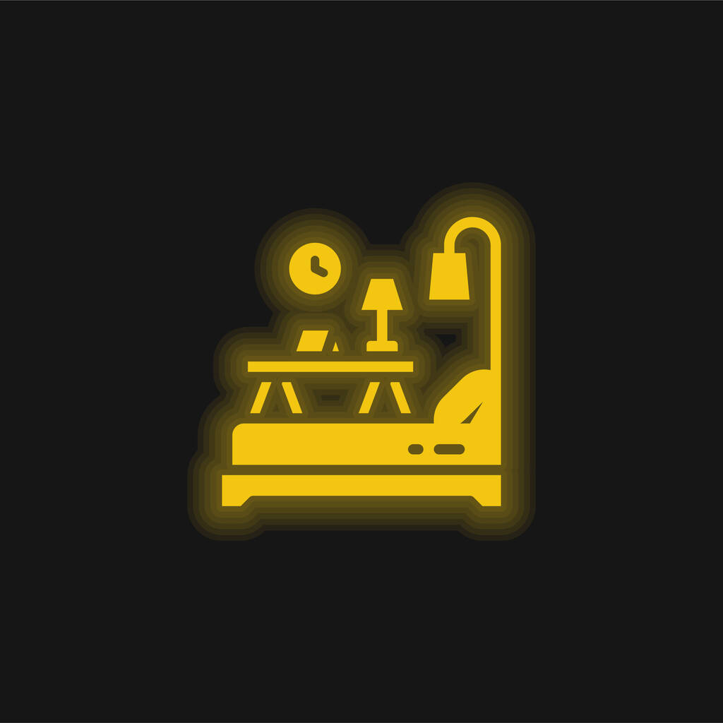 Желтая светящаяся неоновая икона - Вектор,изображение