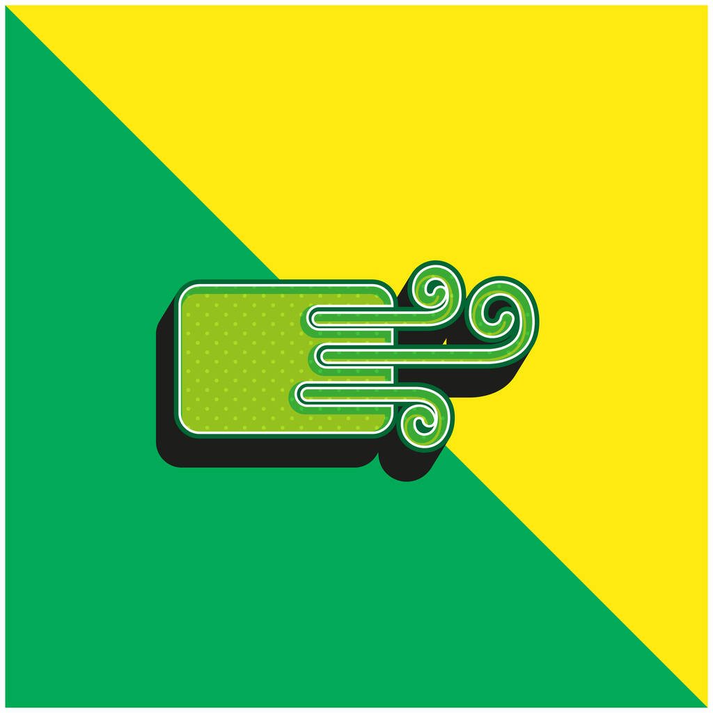 Klíma jel Zöld és sárga modern 3D vektor ikon logó - Vektor, kép