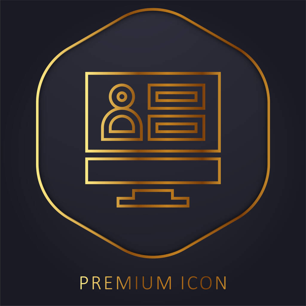 Admin linha dourada logotipo premium ou ícone - Vetor, Imagem