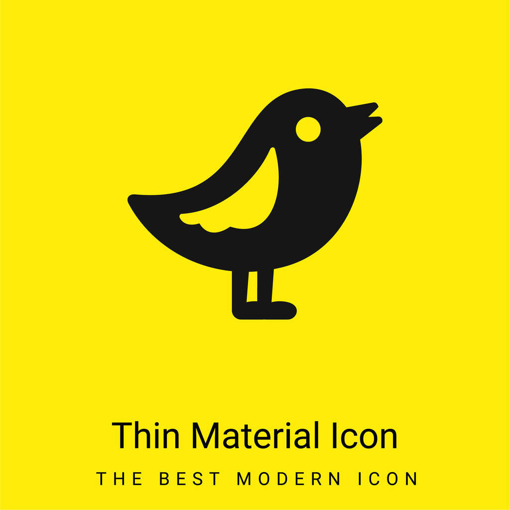 Oiseau minimal jaune vif icône matérielle - Vecteur, image