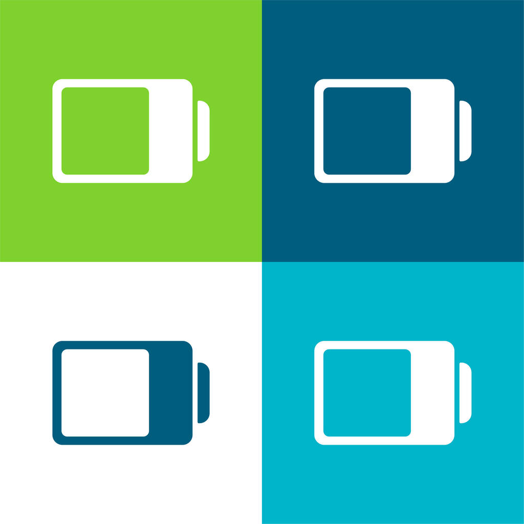 Symbol interfejsu stanu baterii Prawie w pełni płaski zestaw czterech kolorów minimalnej ikony - Wektor, obraz