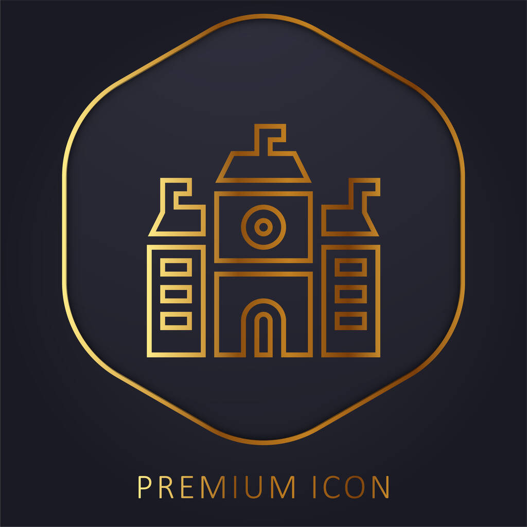 Золота лінія академії логотип або значок преміум-класу
 - Вектор, зображення