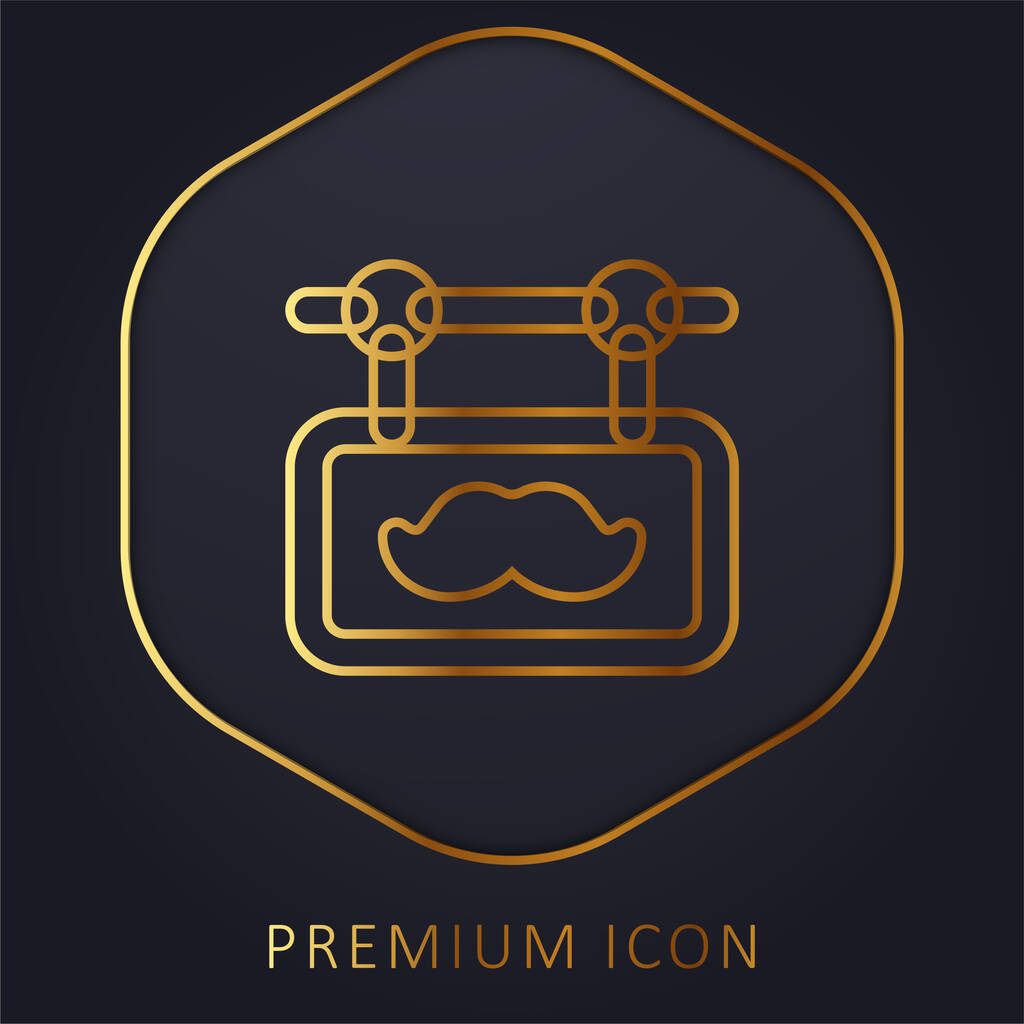 Barber χρυσό λογότυπο γραμμή πριμοδότηση ή εικονίδιο - Διάνυσμα, εικόνα